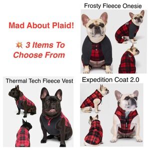 NWT Canada Pooch Plaid! 3 Options to Choose for your Dog: Onesie, Vest and Coat